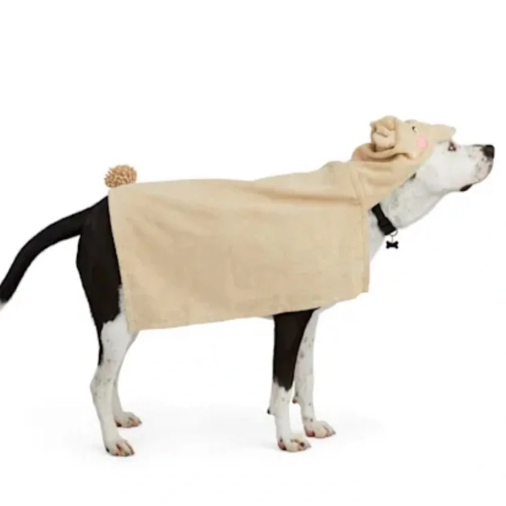 NWT hooded bear dog robe towel S/M